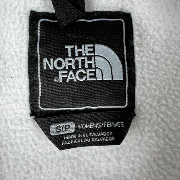 The North Face TNF Denali Jacket Women Small Grey White Polortec Full Zip Fleece - Picture 7 of 16